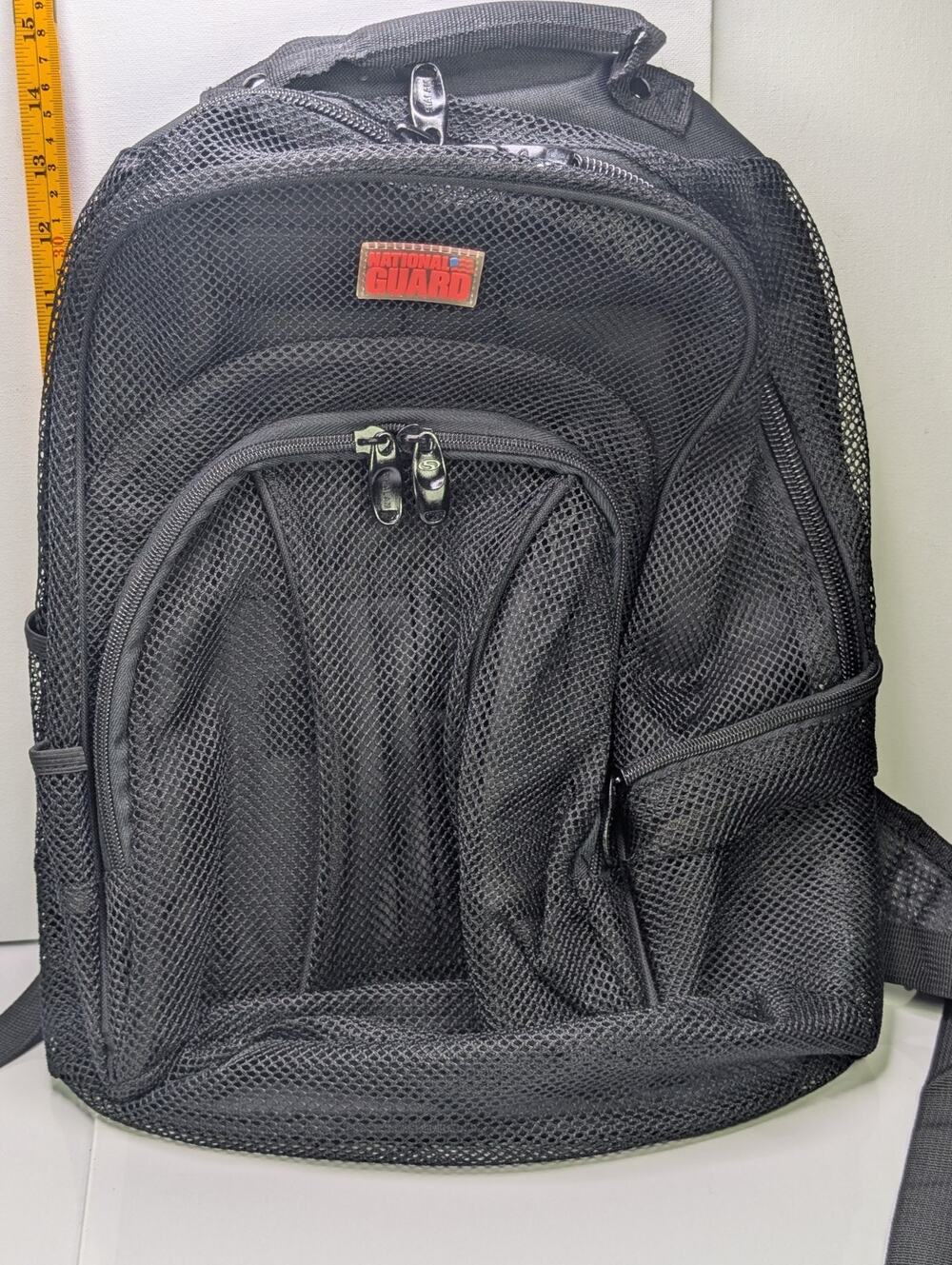 National Guard Black Mesh Backpack Military Tactical Travel Bag Multi Pocket